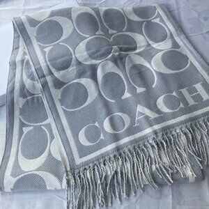 Coach Grey Scarf With Tassels